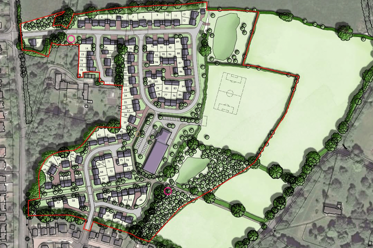Adel, Leeds promoting land through planning. Masterplan diagram.