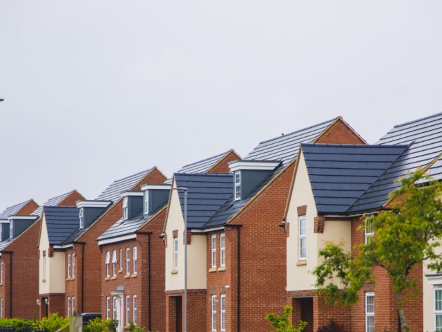 Row of new homes.