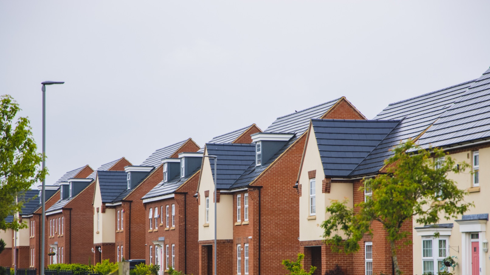 Row of new homes.