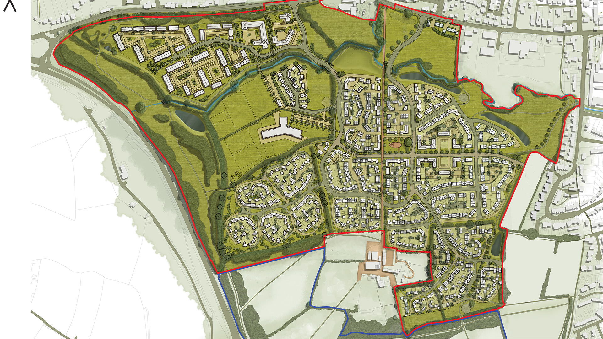 Bridport, Dorset land planning application. Masterplan diagram.