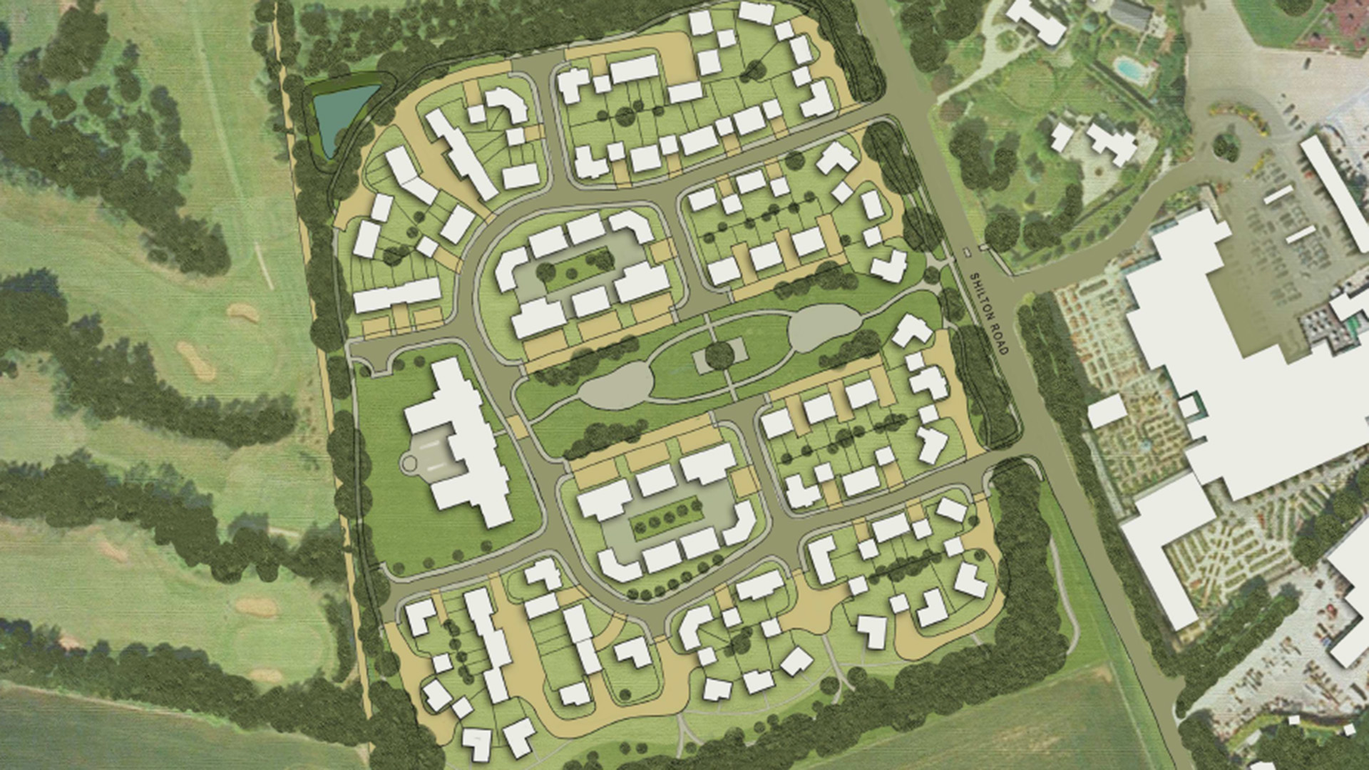 Burford, Oxfordshire land planning applications. Masterplan diagram.