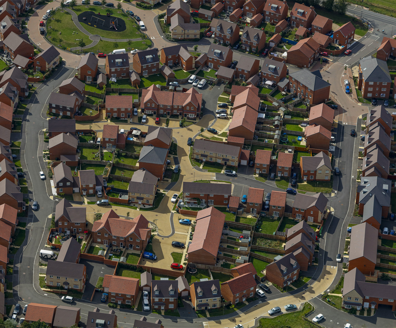 New homes development. Aerial view.