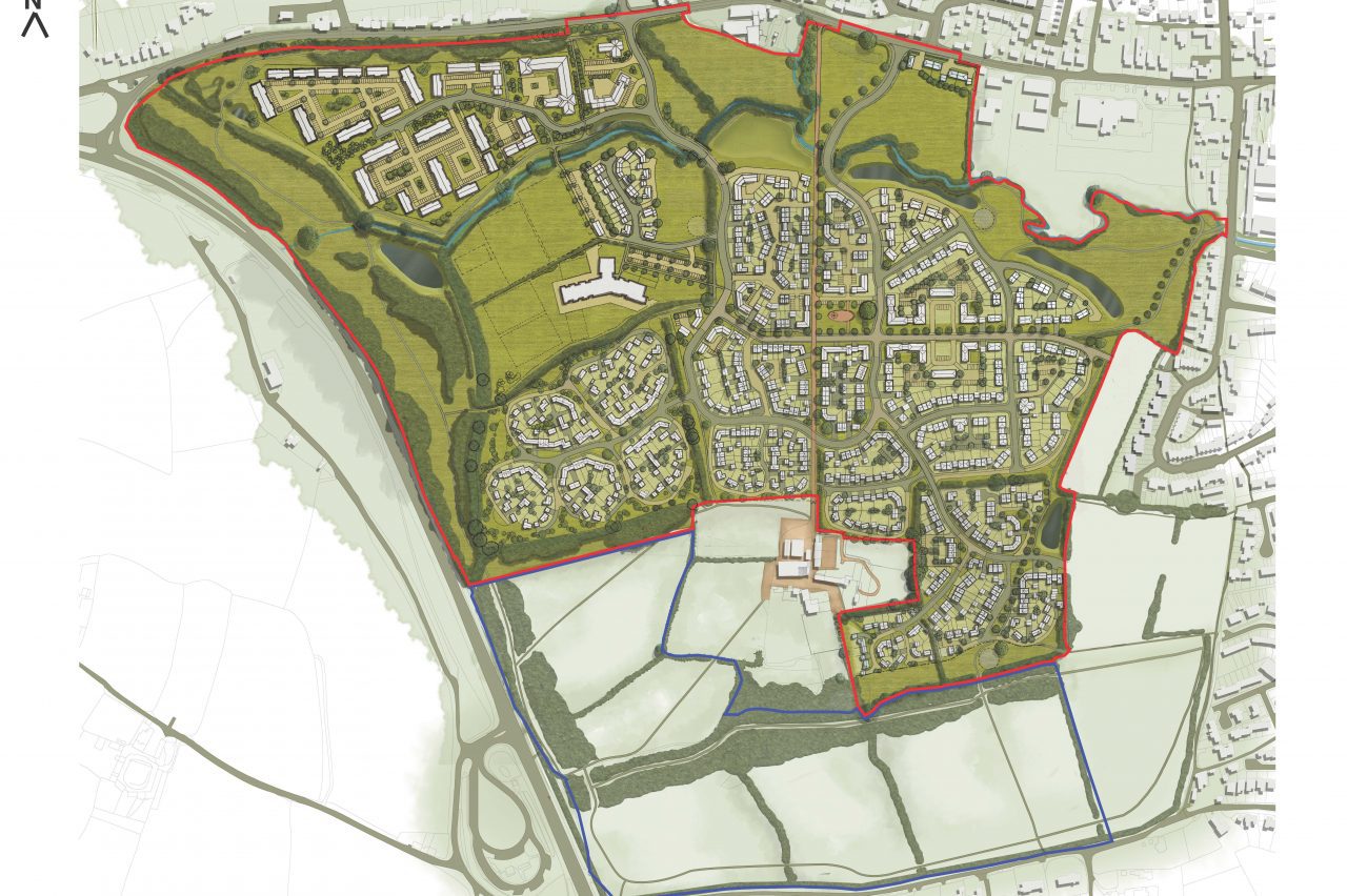 Outline of strategic land promotion in Bridport. Map plan.
